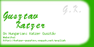 gusztav katzer business card